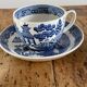 2 cups and 2 plates in white english porcelain