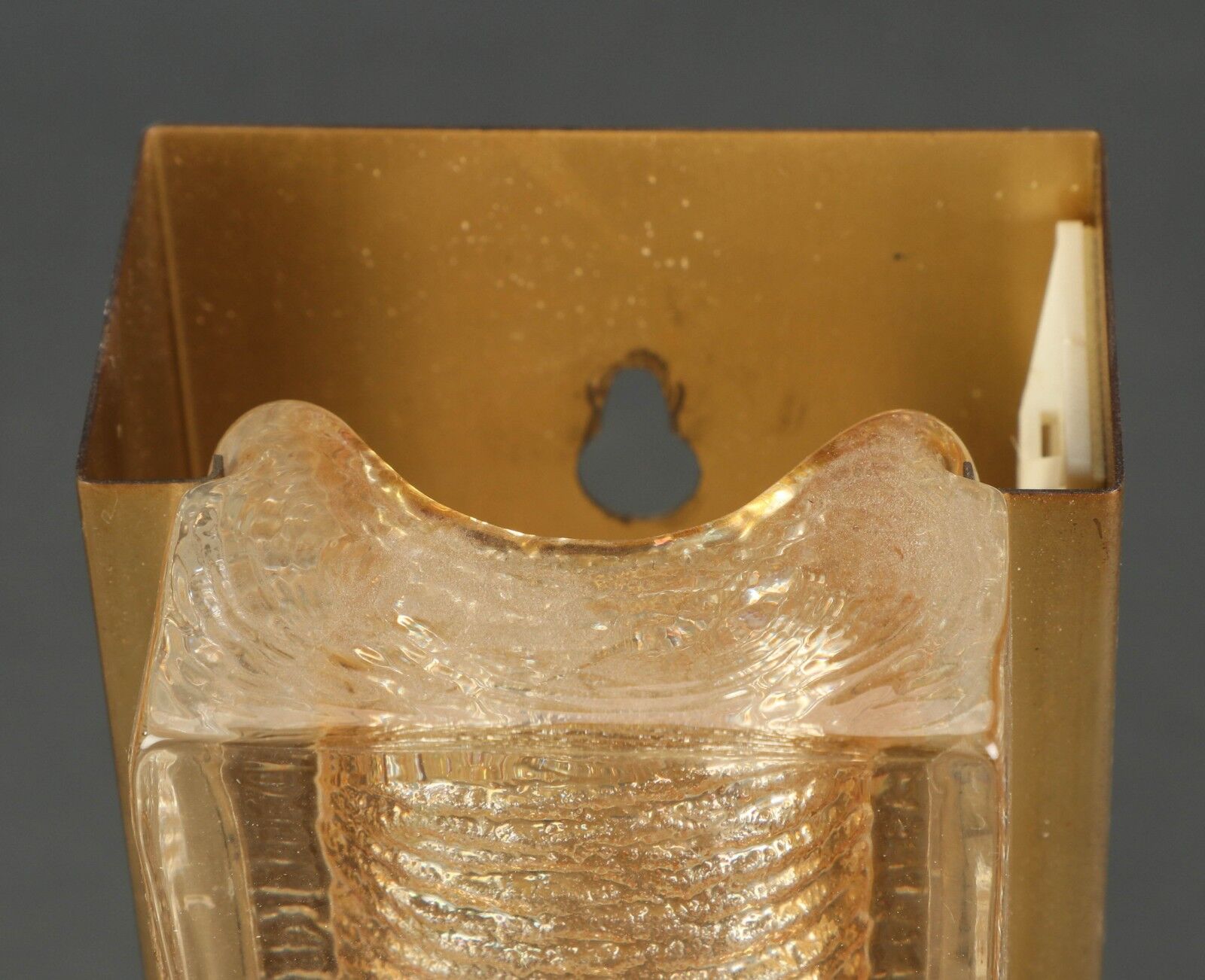 Pair of Vitrika wall lamps in glass and brass