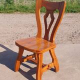 Set 8 vintage Pine dutch dining chairs solid wood 1970s