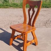 Ensemble de 8 chaises de salle à manger néerlandaises vintage en pin massif des années 1970.
