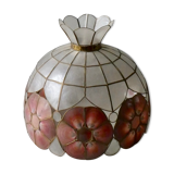 Lustre en nacre coquillages et laiton des années 60