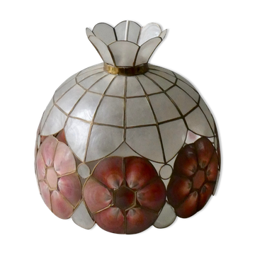 Mother-of-pearl lustre, shells and brass from the 1960s.