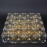 Large recessed lamp in faceted crystal by Kinkeldey, Germany, 1970s.