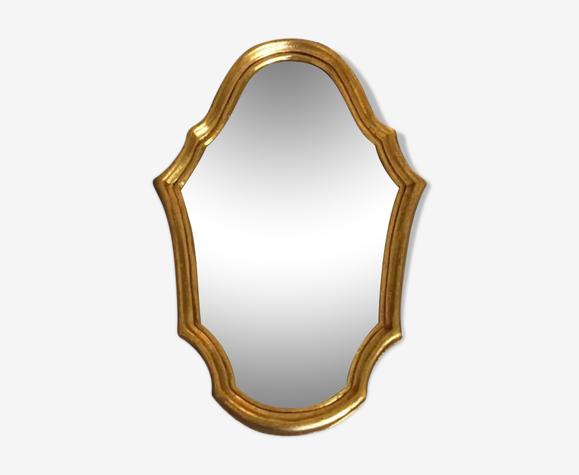 Miroir baroque cadre bois plâtre dorée 33X22cm