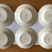 6 antique deep plates in earthenware from Saint-Amand (Nord)