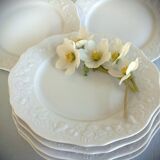 SIX Limoges Dinner Plates.  White Limoges Porcelain Plates.
