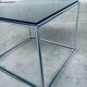 Sleek Design Metal & Fumé Glass Square Side Table, 1970s