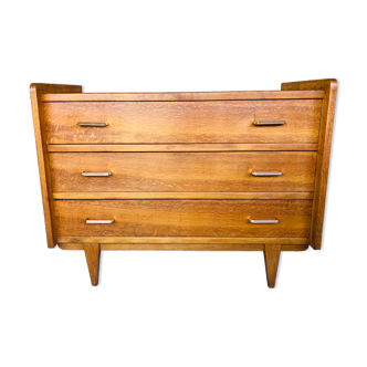 Oak chest of drawers, Scandinavian style, circa 60
