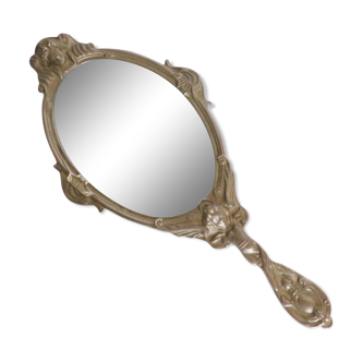 Brass hand mirror