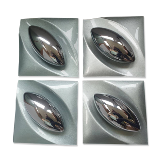 Four futuristic ufo wall lights