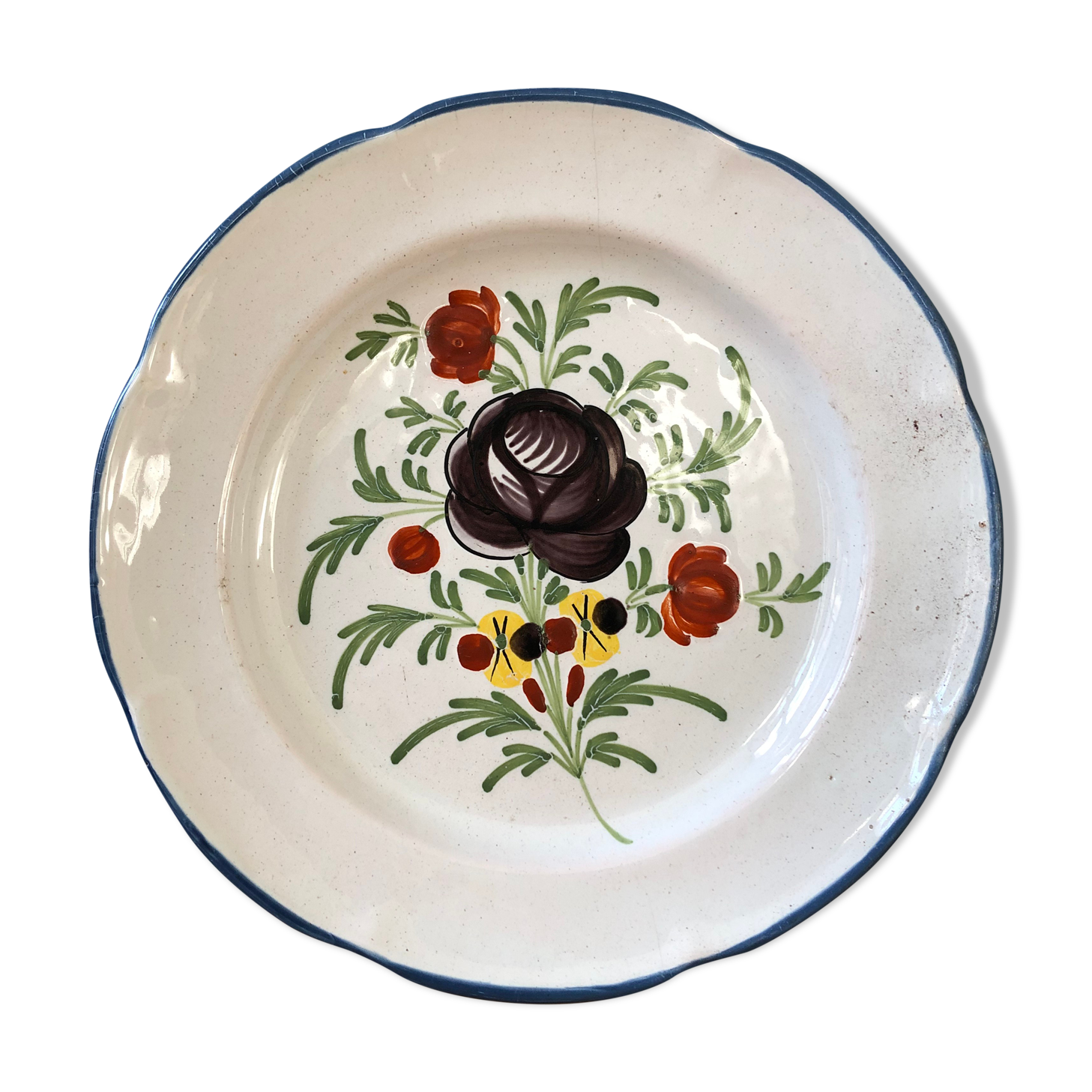 Unsigned 19th century hand-painted plate