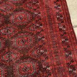 Vintage Uzbek Handmade Bukhara Rug, 4.5' x 5.10' (137cm x 181cm), 1960s