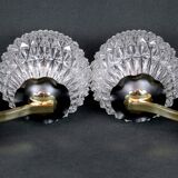 Maison Arlus Pair of brass and black wall sconces, France Mid-Century