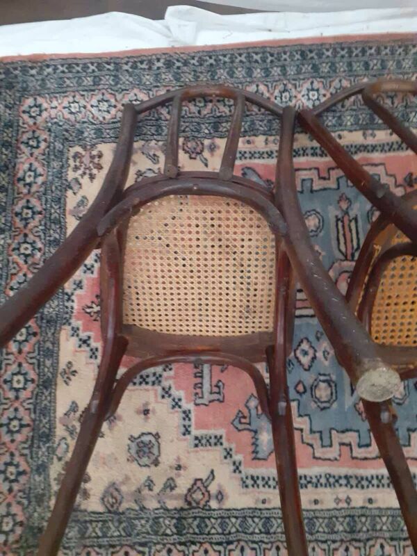 2 chaises bistrot vintage canné