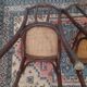 2 vintage caned bistro chairs