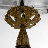 Gilded bronze and blown glass paste chandelier, Muller Frères, Art Deco