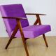Vintage armchair like VAR purple velvet - 2 pieces available