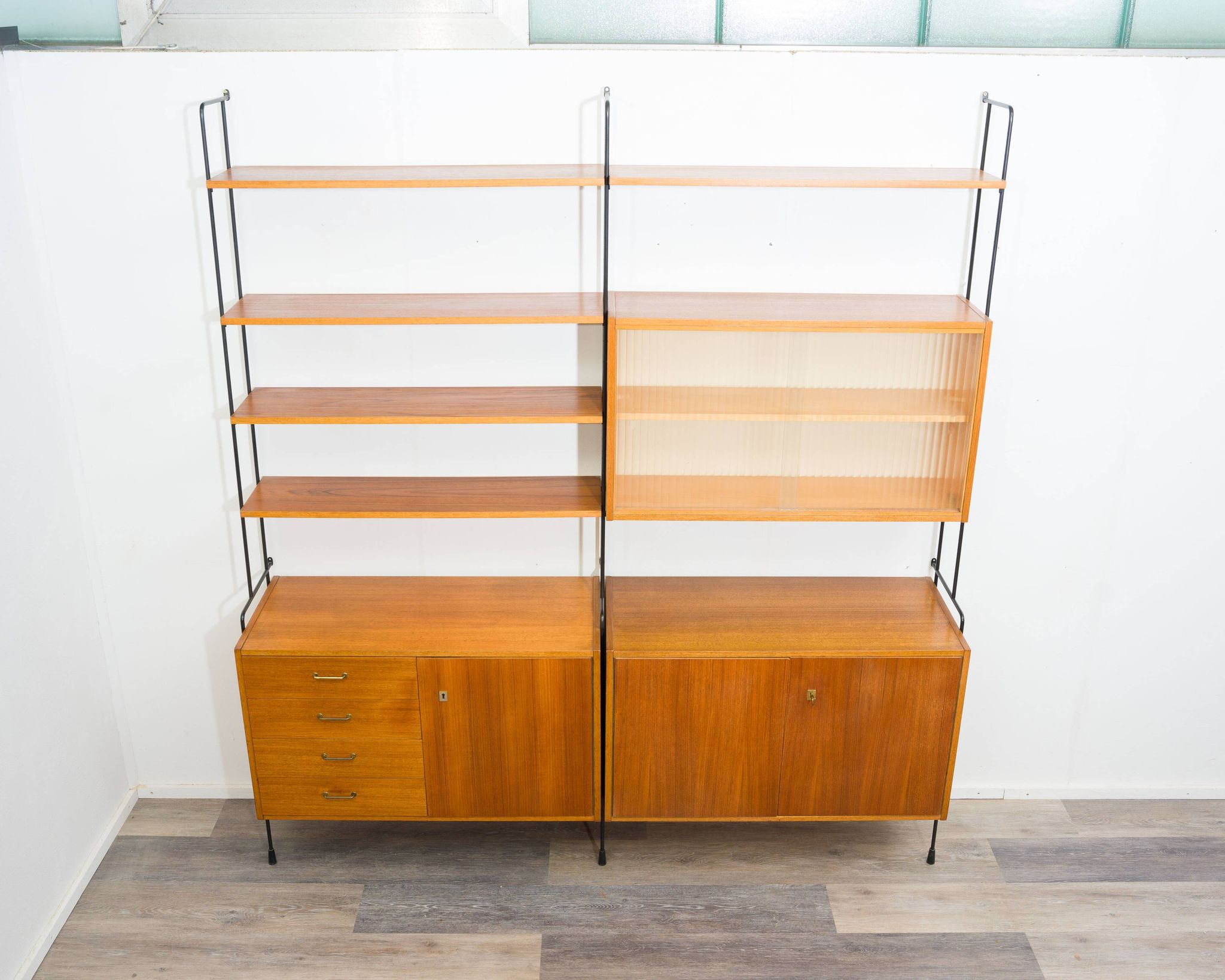 Mid-century teak shelf, designed by Hilker for Omnia, Germany, 1960s
