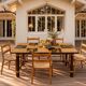 Dining table in stained rattan, bamboo and ceramic - audoux & minet