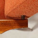Scandinavian design curly orange armchair by H.Lis