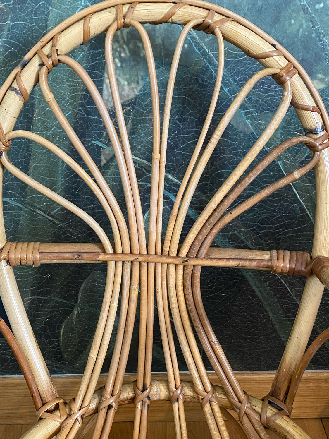 Vintage children's rattan armchair, rattan chair