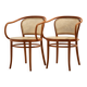 Beech and rattan armchair
