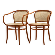 Fauteuil en hêtre et rotin