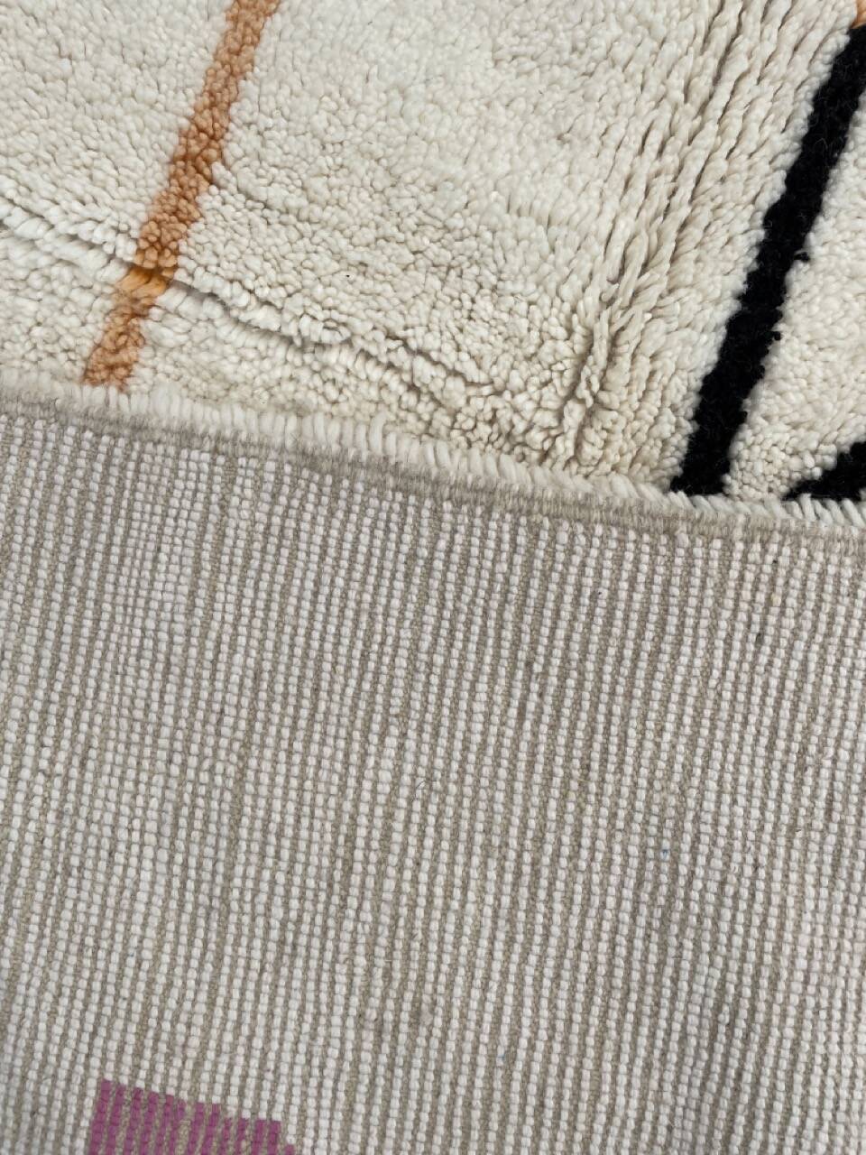 Large Contemporary Modern Abstract Face Rug, Handwoven in Wool