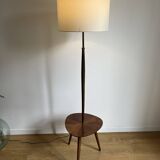 lampadaire vintage avec tablette et pied tripode