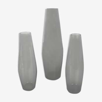 Vintage 1960s Set of Three Turmalin Vases by Wilhelm Wagenfeld for WMF, Germany