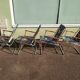 Lot de 4 chaise de camping pliante vintage bleu fleur