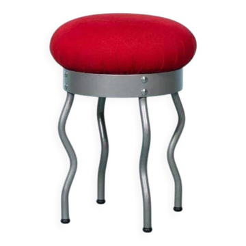 Tabouret vintage des années 90 Ikea en zigzag de l'ère spatiale