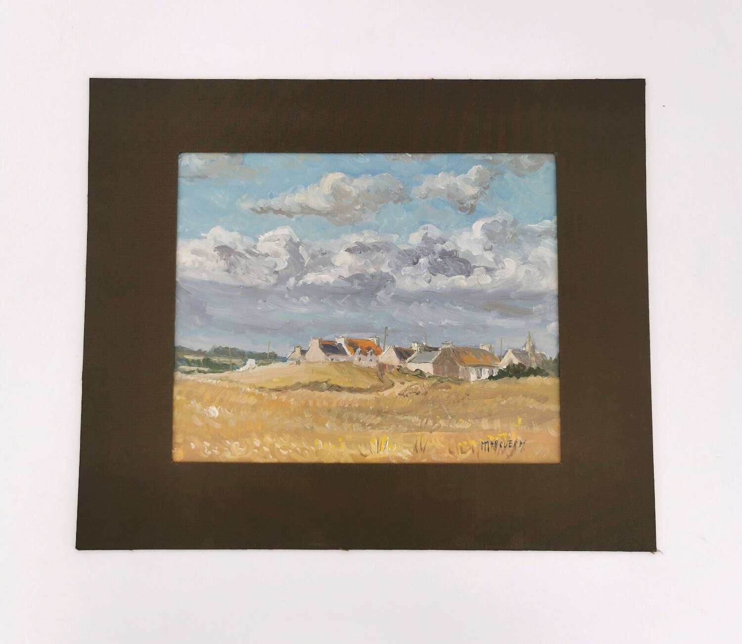 Oil painting Tronoën Penmarc'h Brittany signed Michel Margueray 1982