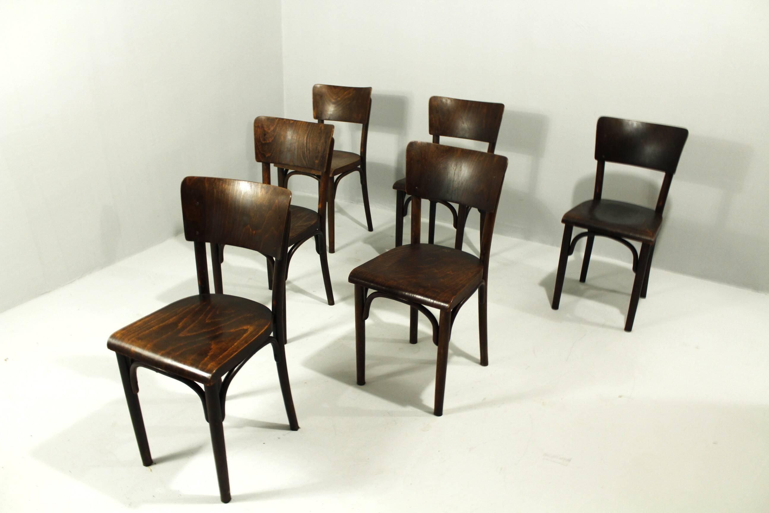 Pub Chairs from Thonet, 1930s, Set of 6