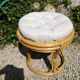 Rattan and bamboo pouf