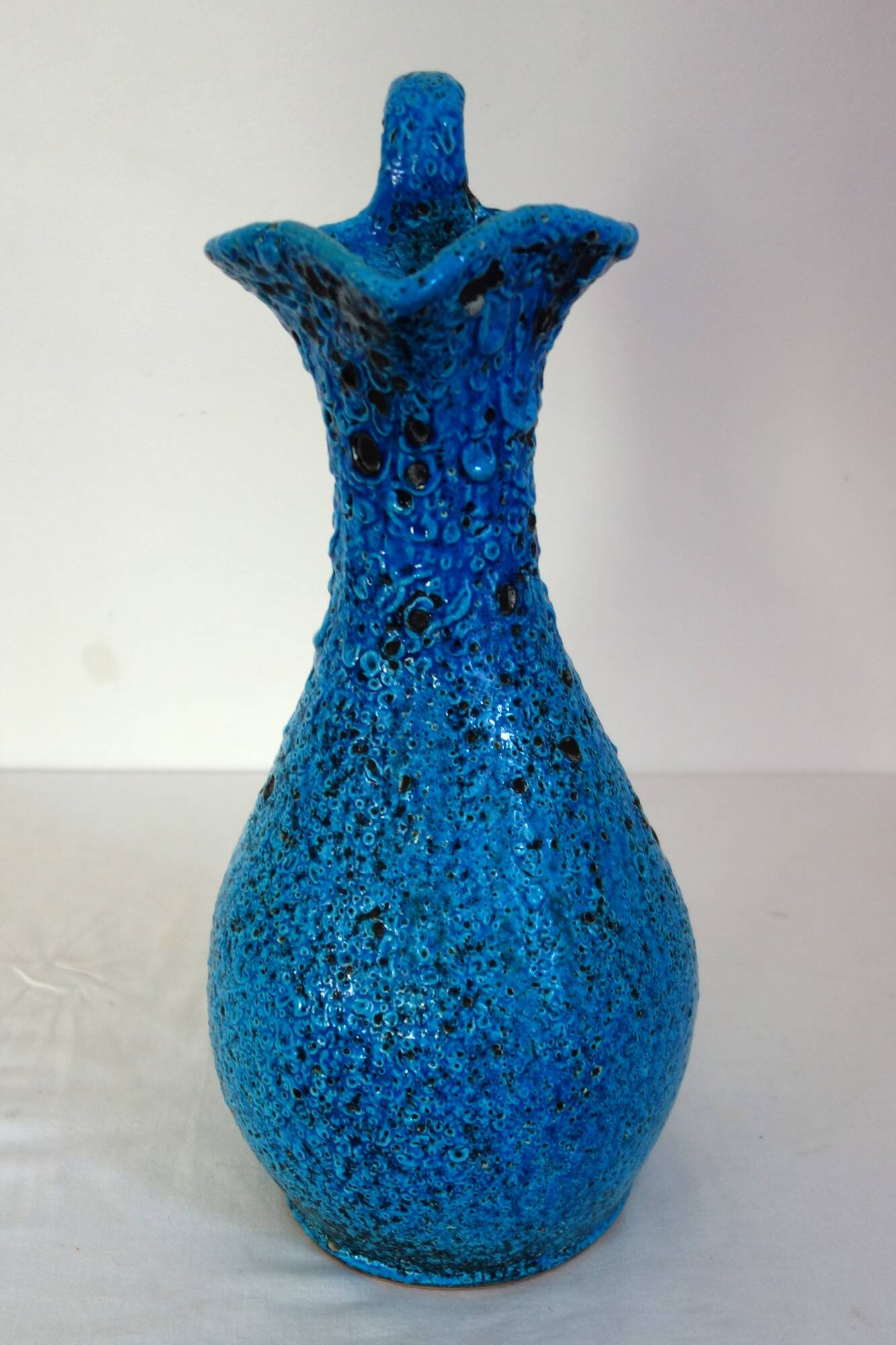 Large vintage fat lava ceramic vase H41cm