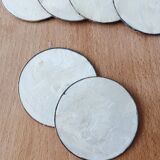 Set of 6 mother-of-pearl coasters