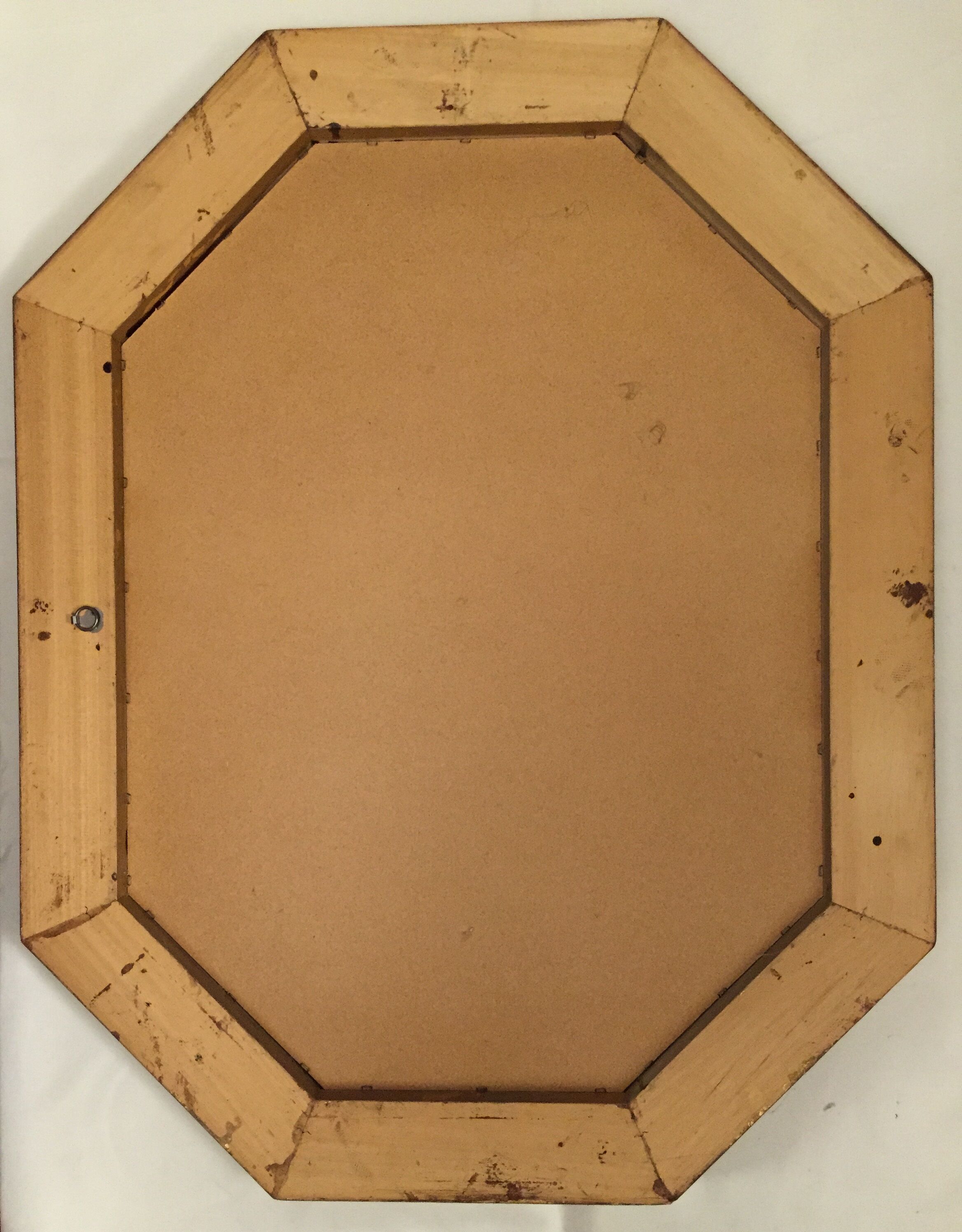 Octagonal mirror wooden gold beveled 92x71cm