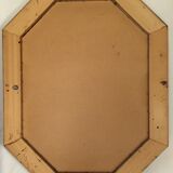 Octagonal mirror wooden gold beveled 92x71cm