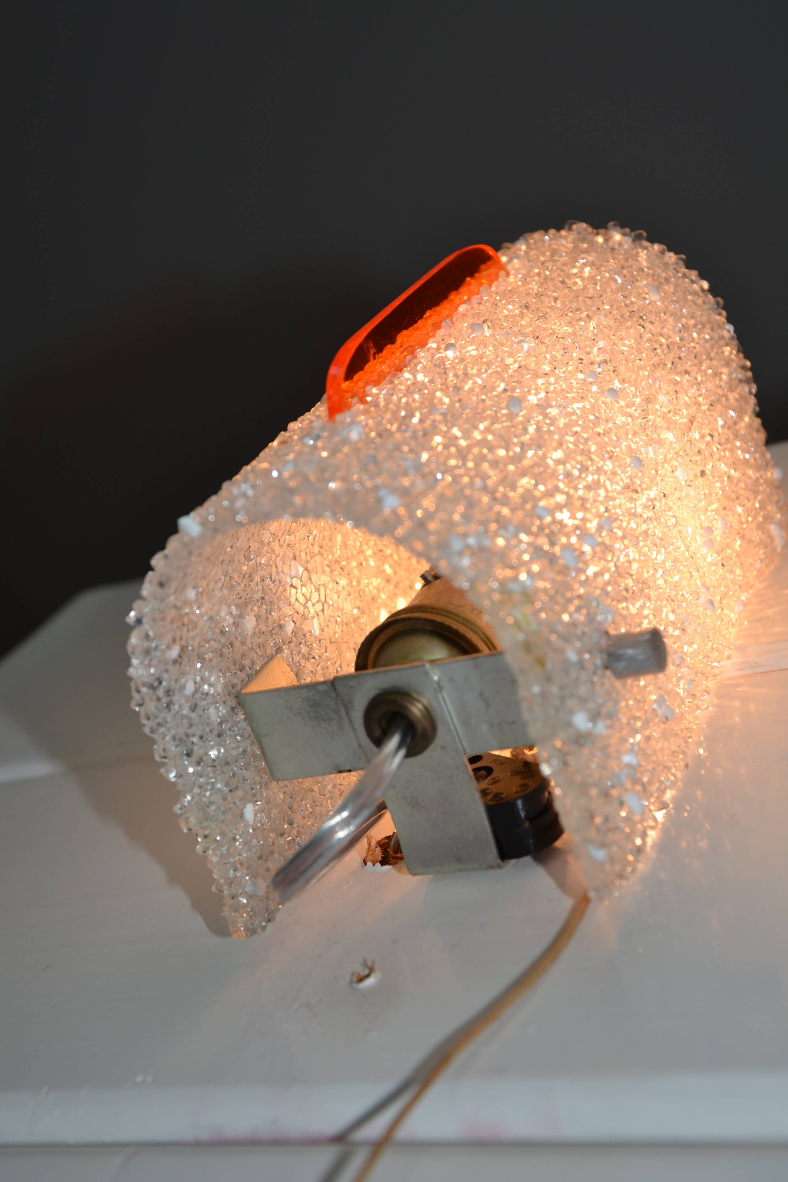 2 orange perspex and plexiglass wall lights from the 60s-70s.