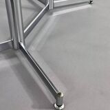 1950s oval extendable dining table in chrome and formica