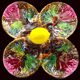 Vintage Vallauris A.M. plate – quadrilobed enamelled bowl with lemon – 50s
