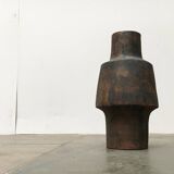 Brutalist ceramic vase in German mid-century style by Gerhard Liebenthron, 1969.