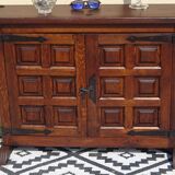 Shallow solid oak sideboard