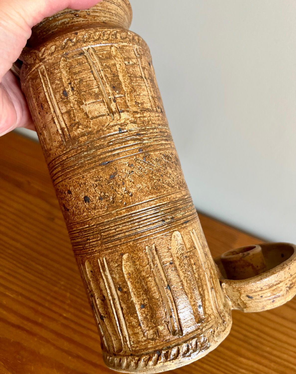Vase / bougeoir grès vintage « La Hulotte »