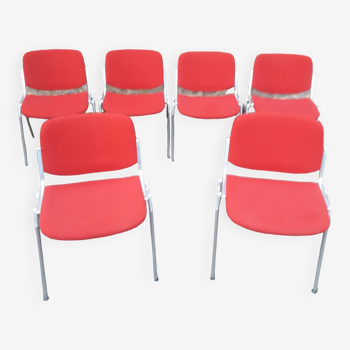 Set of 6 DSC 106 chairs by Giancarlo Piretti for Castelli