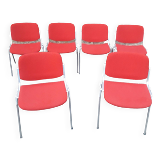 Set of 6 DSC 106 chairs by Giancarlo Piretti for Castelli