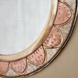 Round brass and copper mirror