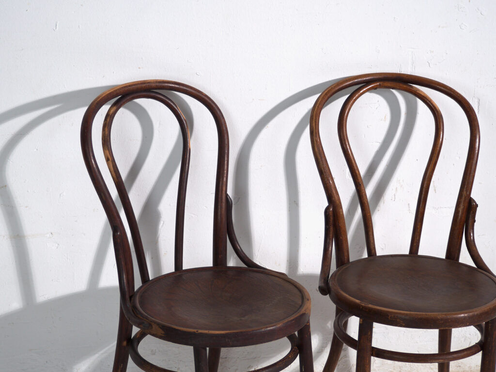 Pair of antique bentwood chairs in Thonet style – Central Europe, circa 1900