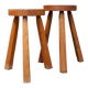 Pair of solid wood tripod stools